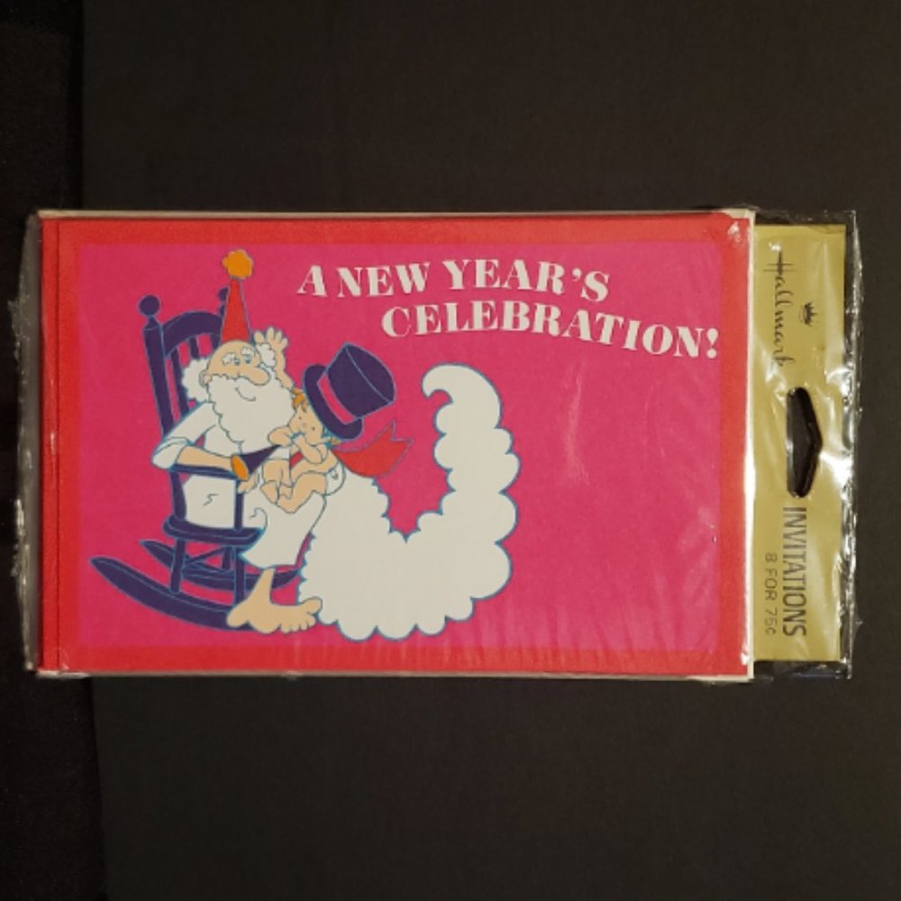 Vintage Hallmark Invitations 'A New Year's Celebration' NOS set of 8 New in Pack